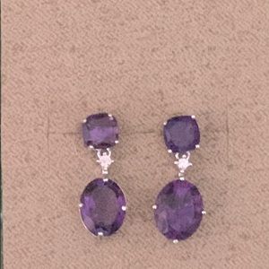African Amethyst sterling silver earrings.
